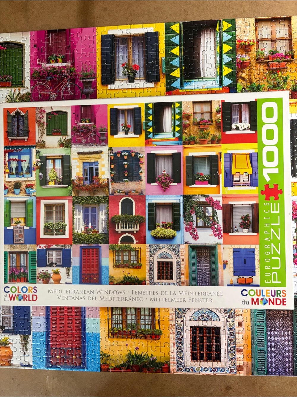 🧩 1000-Piece Eurographics “Mediterranean Windows”. Colorful, and fun. Complete.